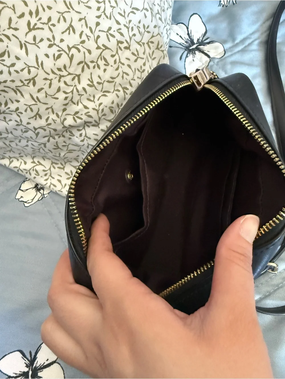 Coach Dark Brown Signature Crossbody Camera Bag